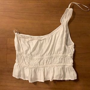 One Shoulder Peplum Tank Top